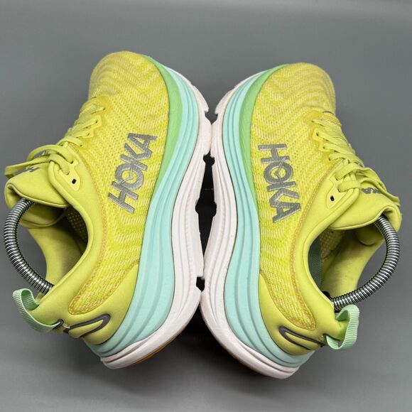 Hoka One One Gaviota 5 Womens 9 Yellow Athletic Running Sneakers Lace-Up Low Top - Picture 7 of 10